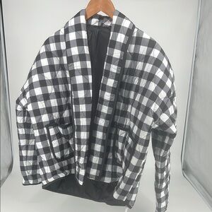 Black and White Checkered Puffer Jacket size large brand new